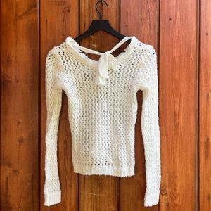 Delia| White Knit Eyelet Sweater